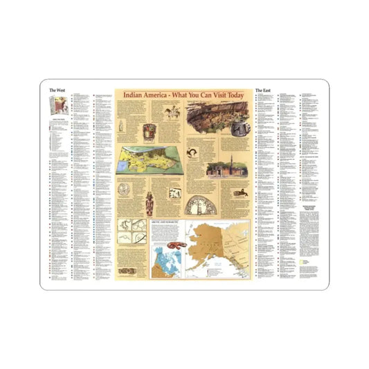 North America - Indian America - What You Can Visit Today (1991) (Map) STICKER Vinyl Kiss-Cut Decal 2 Inch White - The Sticker Space