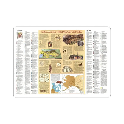 North America - Indian America - What You Can Visit Today (1991) (Map) STICKER Vinyl Kiss-Cut Decal 6 Inch White - The Sticker Space