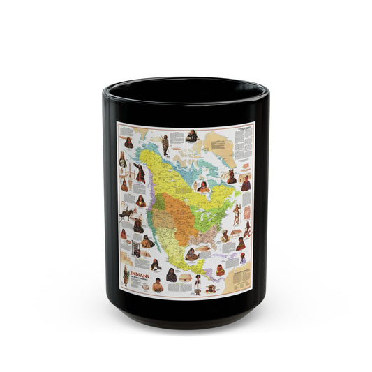North America - Indians of (1973) (Map) Black Coffee Mug-15oz-The Sticker Space