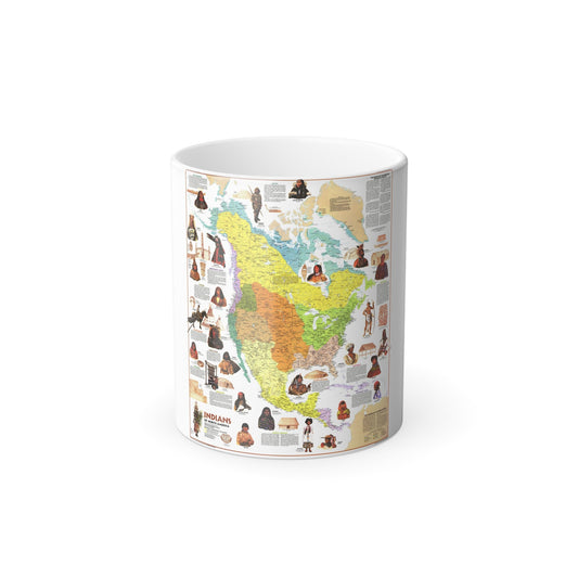 North America - Indians of (1973) (Map) Color Changing Mug 11oz-11oz-The Sticker Space