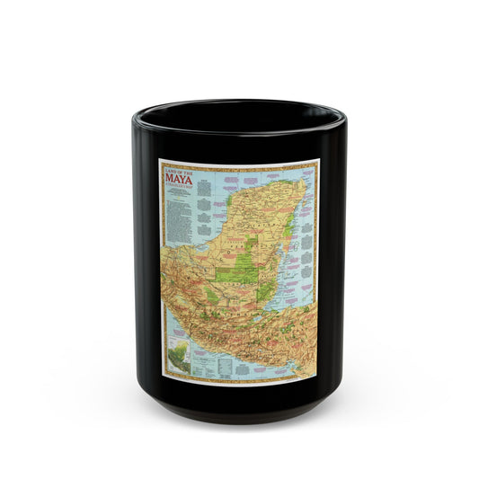 North America - Land of the Maya, A Traveller's Map (1990) (Map) Black Coffee Mug-15oz-The Sticker Space
