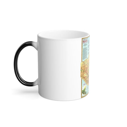 North America - Land of the Maya, A Traveller's Map (1990) (Map) Color Changing Mug 11oz-11oz-The Sticker Space