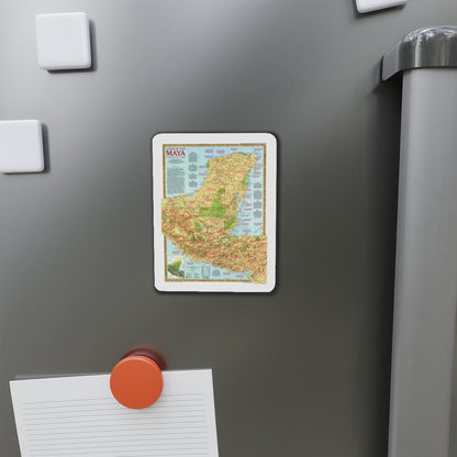 North America - Land of the Maya, A Traveller's Map (1990) (Map) Refrigerator Magnet-The Sticker Space