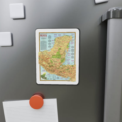 North America - Land of the Maya, A Traveller's Map (1990) (Map) Refrigerator Magnet-The Sticker Space