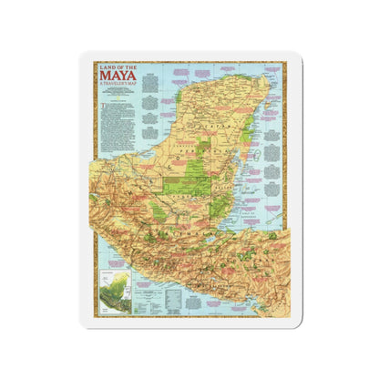 North America - Land of the Maya, A Traveller's Map (1990) (Map) Refrigerator Magnet-2" x 2"-The Sticker Space