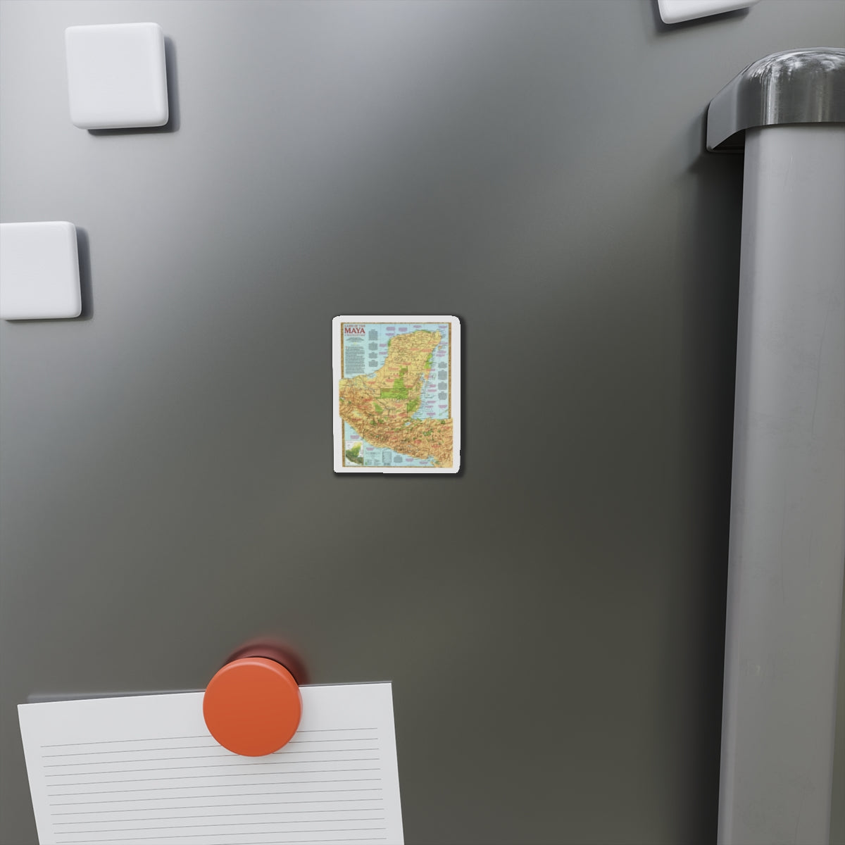 North America - Land of the Maya, A Traveller's Map (1990) (Map) Refrigerator Magnet-The Sticker Space