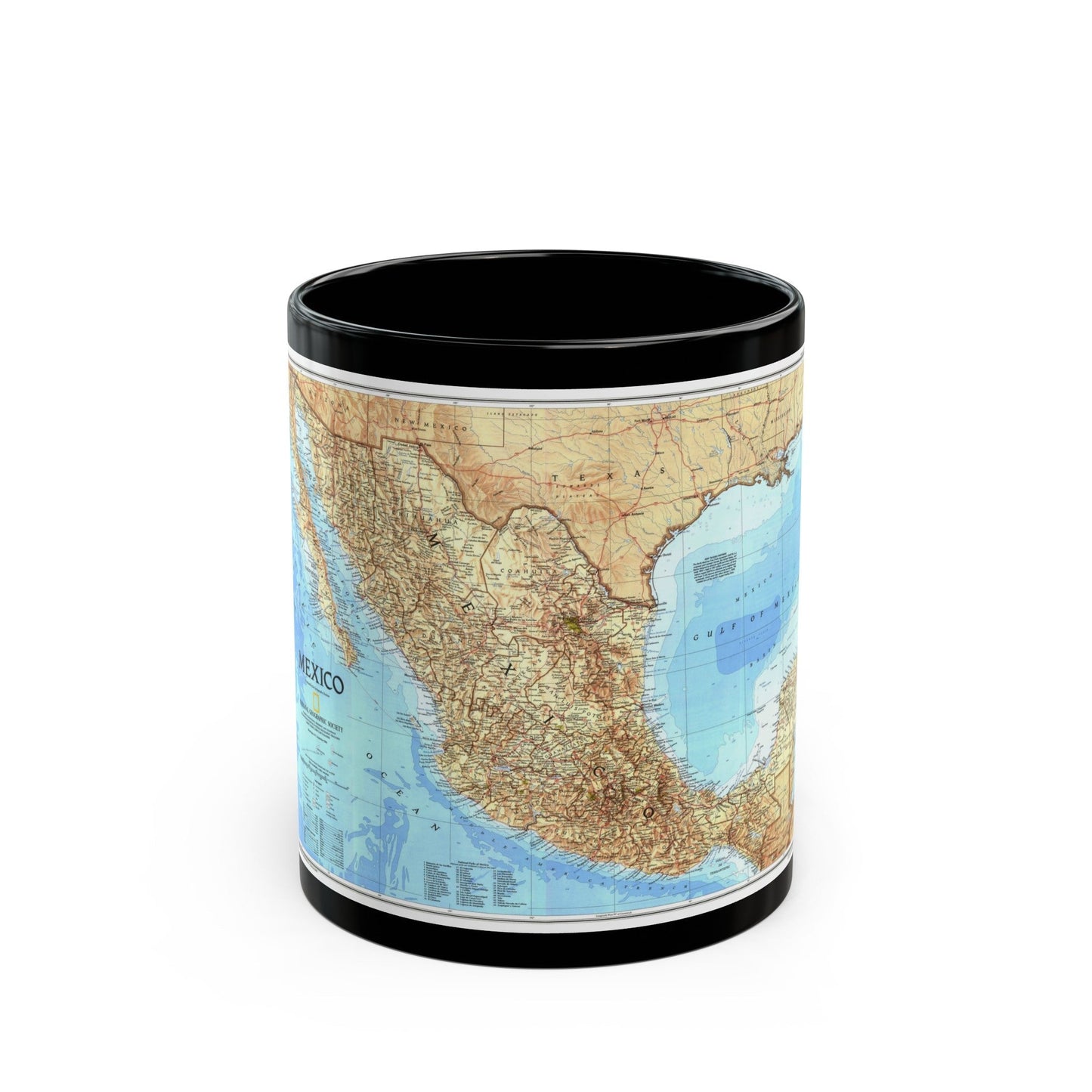 North America - Mexico (1994) (Map) Black Coffee Mug-11oz-The Sticker Space