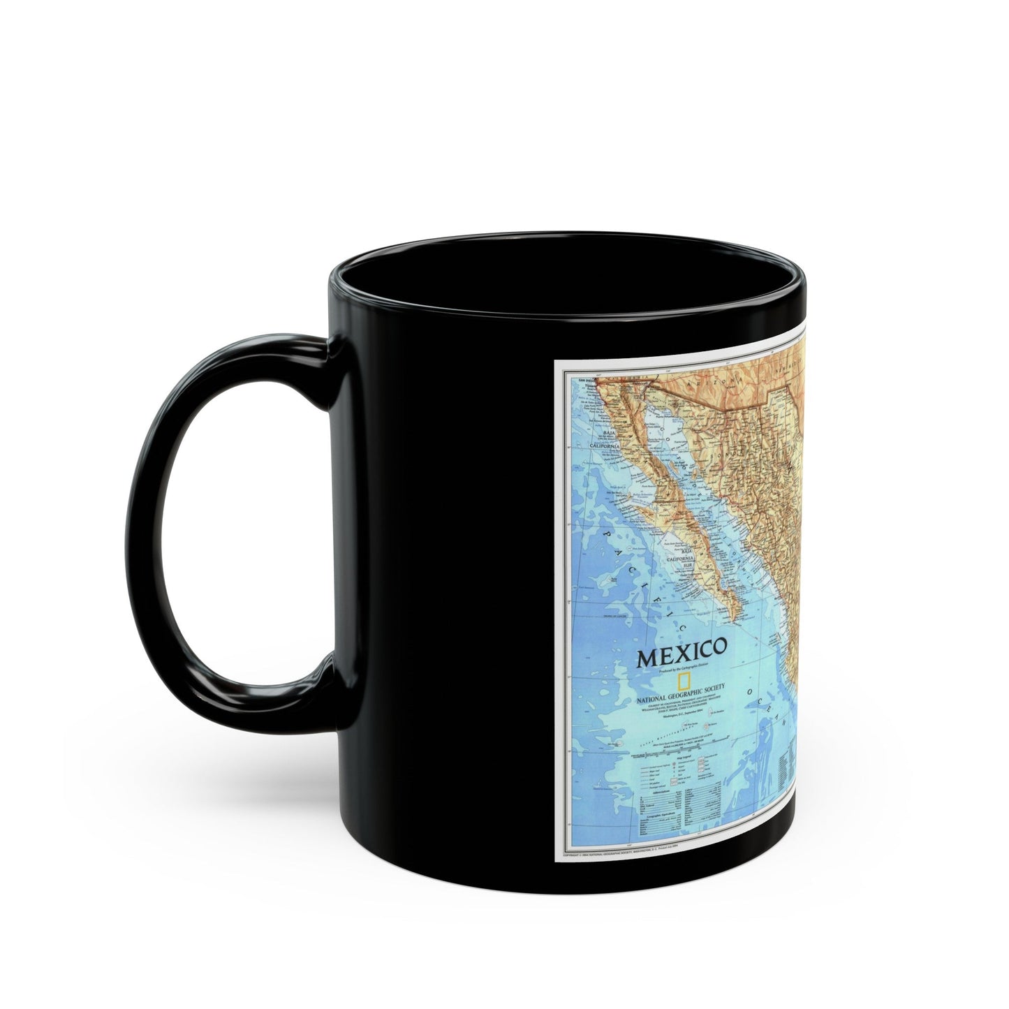 North America - Mexico (1994) (Map) Black Coffee Mug-The Sticker Space