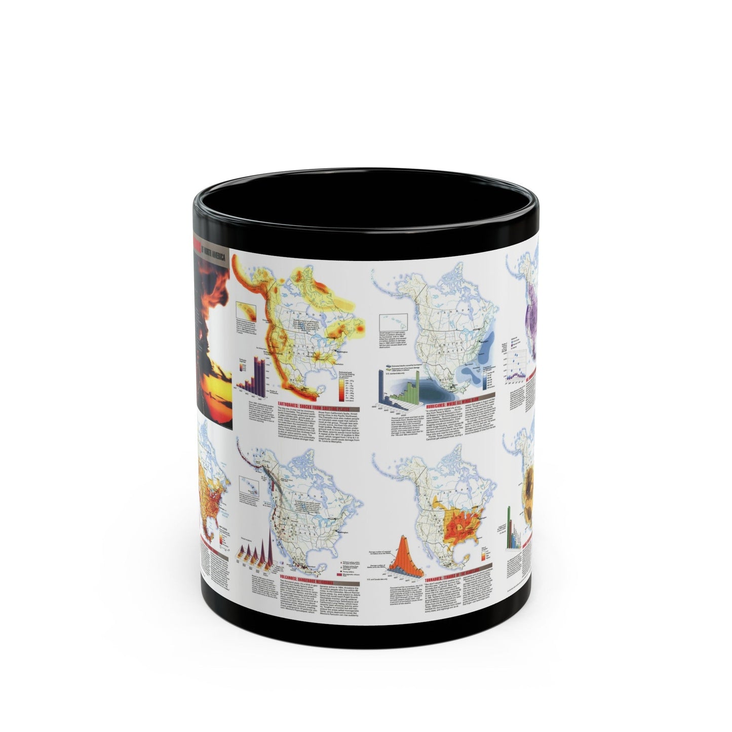 North America - Natural Hazards (1998) (Map) Black Coffee Mug-11oz-The Sticker Space