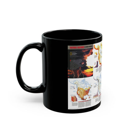 North America - Natural Hazards (1998) (Map) Black Coffee Mug-The Sticker Space