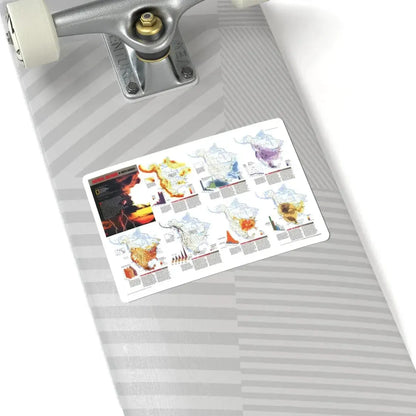 North America - Natural Hazards (1998) (Map) STICKER Vinyl Kiss-Cut Decal - The Sticker Space