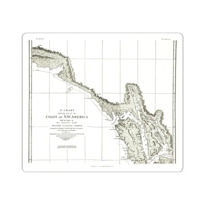 North America - Part of the Coast (1898) (Map) STICKER Vinyl Kiss-Cut Decal 6 Inch White - The Sticker Space