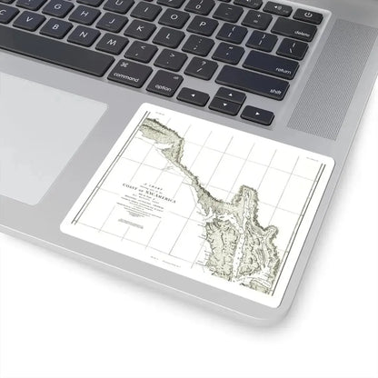 North America - Part of the Coast (1898) (Map) STICKER Vinyl Kiss-Cut Decal - The Sticker Space