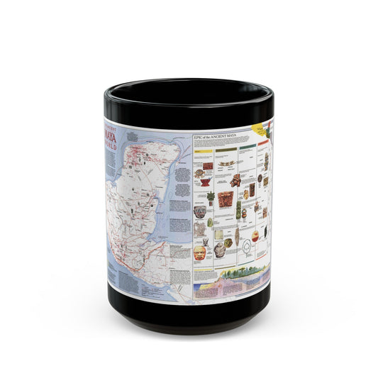 North America - The Ancient Maya World (1990) (Map) Black Coffee Mug-15oz-The Sticker Space