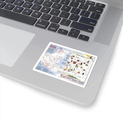 North America - The Ancient Maya World (1990) (Map) STICKER Vinyl Kiss-Cut Decal - The Sticker Space