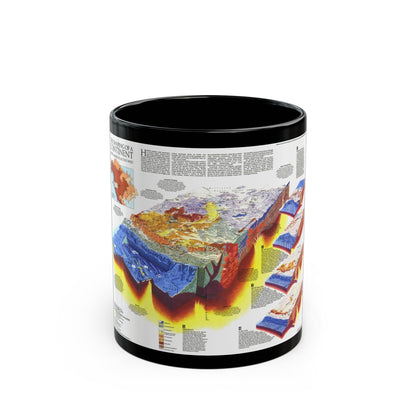 North America - The Shaping of a Continent (1985) (Map) Black Coffee Mug-11oz-The Sticker Space