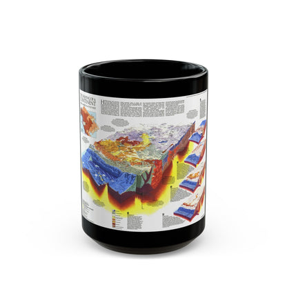 North America - The Shaping of a Continent (1985) (Map) Black Coffee Mug-15oz-The Sticker Space