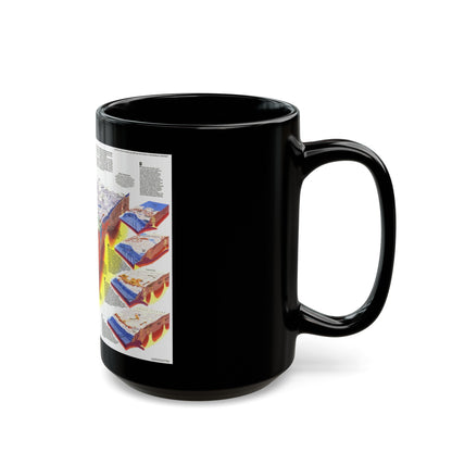 North America - The Shaping of a Continent (1985) (Map) Black Coffee Mug-The Sticker Space