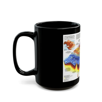 North America - The Shaping of a Continent (1985) (Map) Black Coffee Mug-The Sticker Space