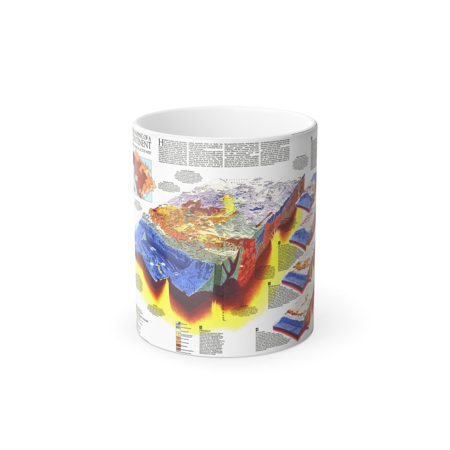 North America - The Shaping of a Continent (1985) (Map) Color Changing Mug 11oz-11oz-The Sticker Space