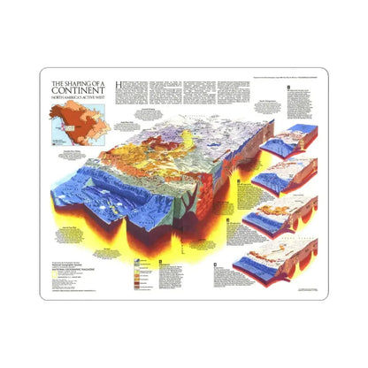 North America - The Shaping of a Continent (1985) (Map) STICKER Vinyl Kiss-Cut Decal 3 Inch White - The Sticker Space
