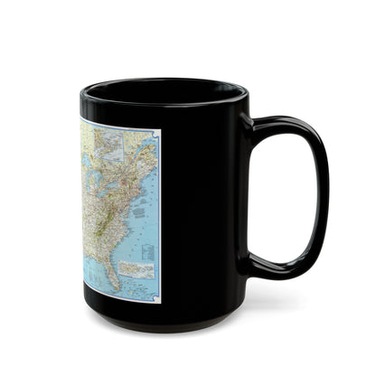 North America - Vacationlands (1966) (Map) Black Coffee Mug-The Sticker Space