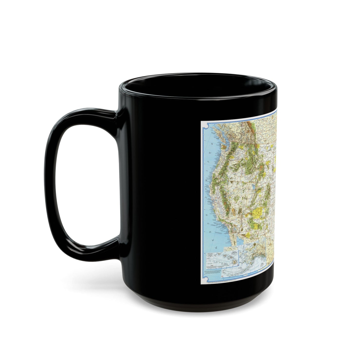 North America - Vacationlands (1966) (Map) Black Coffee Mug-The Sticker Space