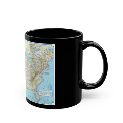 North America - Vacationlands (1966) (Map) Black Coffee Mug-The Sticker Space