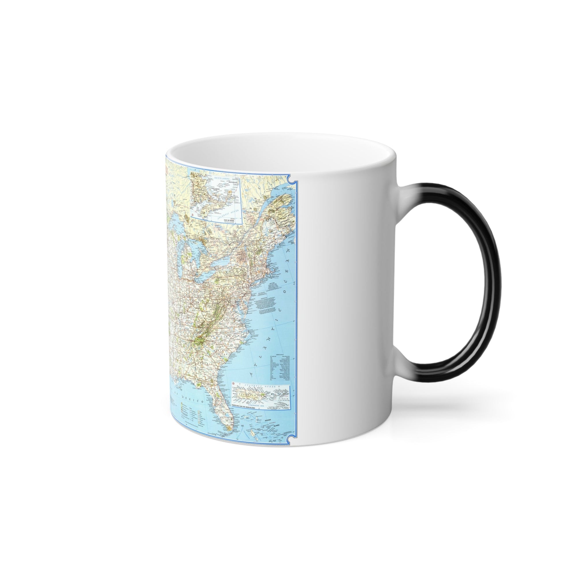 North America - Vacationlands (1966) (Map) Color Changing Mug 11oz-11oz-The Sticker Space