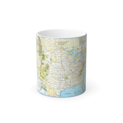 North America - Vacationlands (1966) (Map) Color Changing Mug 11oz-11oz-The Sticker Space