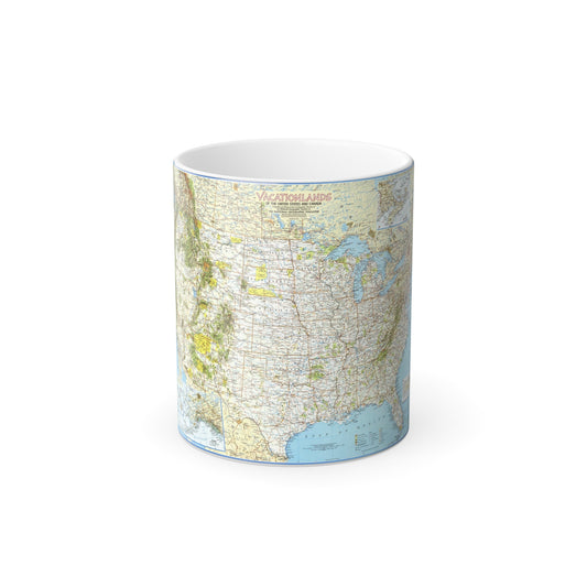 North America - Vacationlands (1966) (Map) Color Changing Mug 11oz