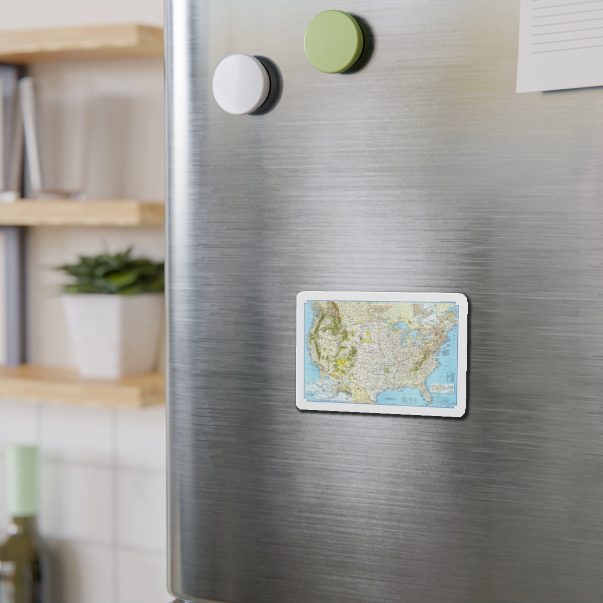 North America - Vacationlands (1966) (Map) Refrigerator Magnet-The Sticker Space