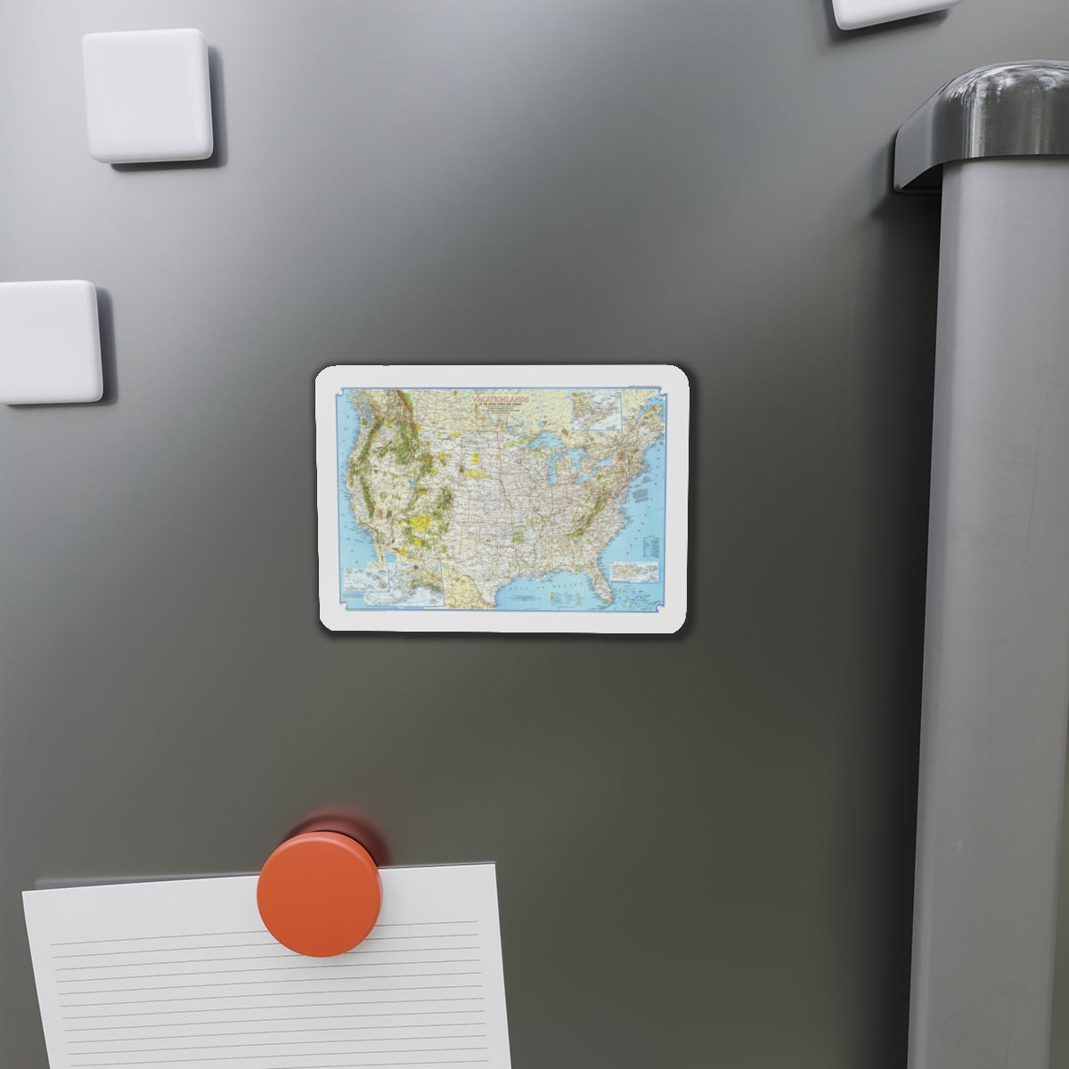 North America - Vacationlands (1966) (Map) Refrigerator Magnet-The Sticker Space