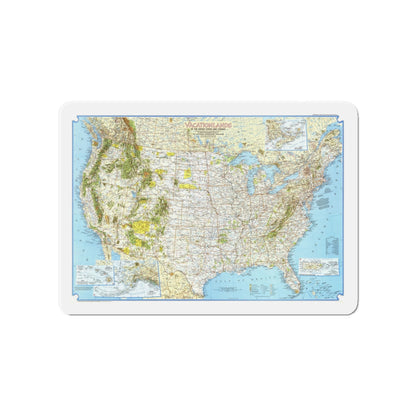 North America - Vacationlands (1966) (Map) Refrigerator Magnet-4" x 4"-The Sticker Space