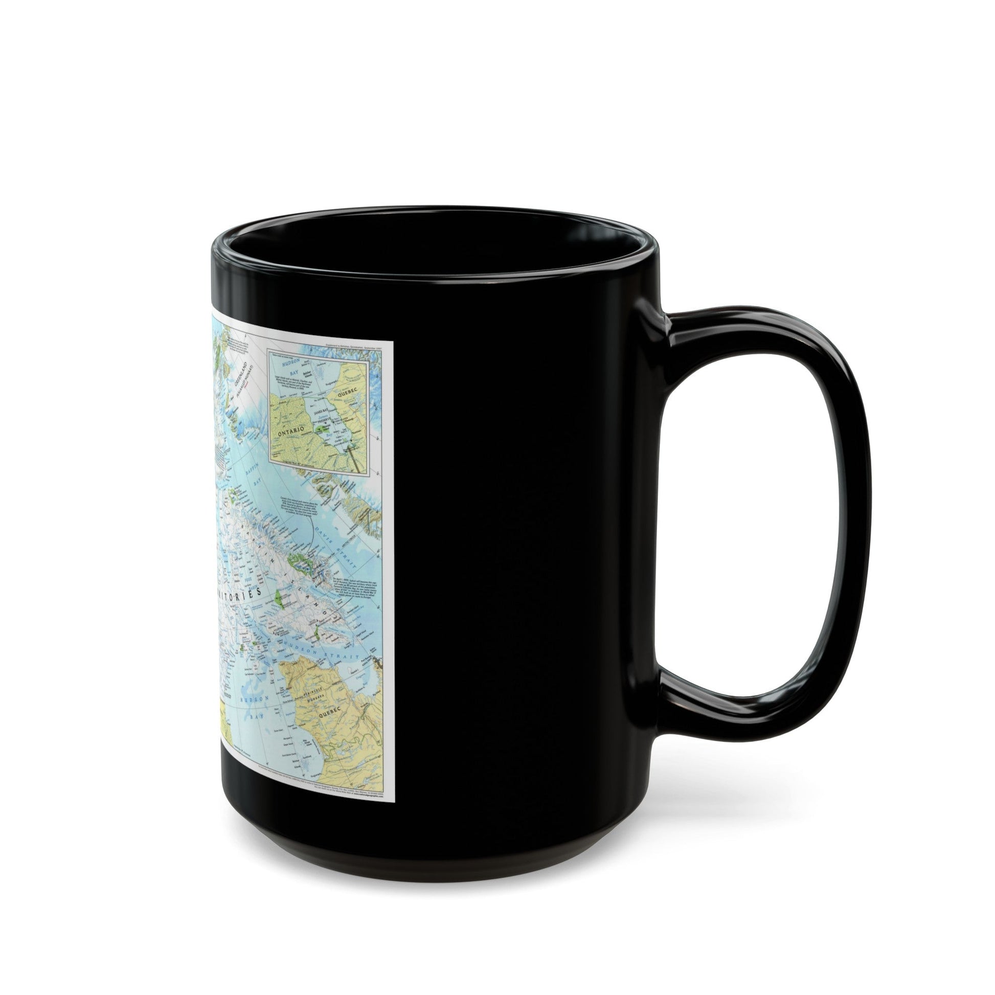 North America - Yukon and Northwest Territories (1997) (Map) Black Coffee Mug-The Sticker Space