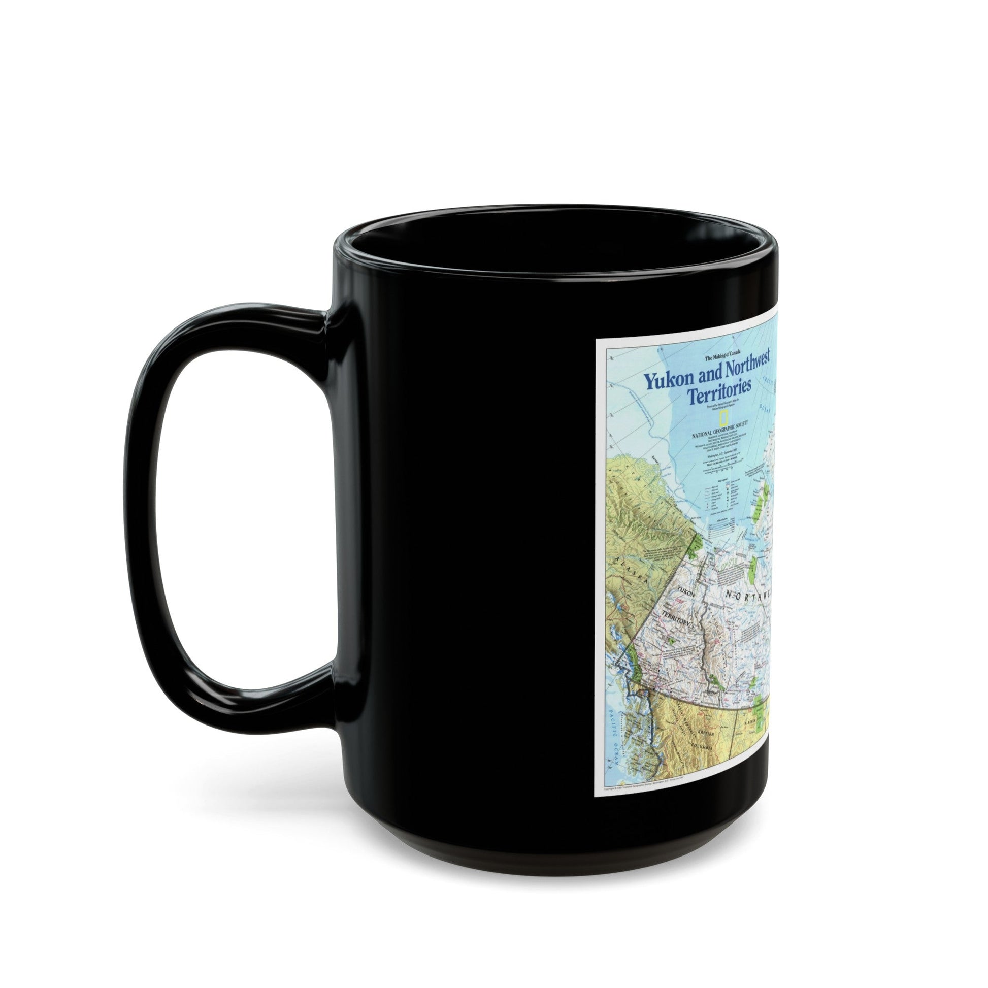 North America - Yukon and Northwest Territories (1997) (Map) Black Coffee Mug-The Sticker Space