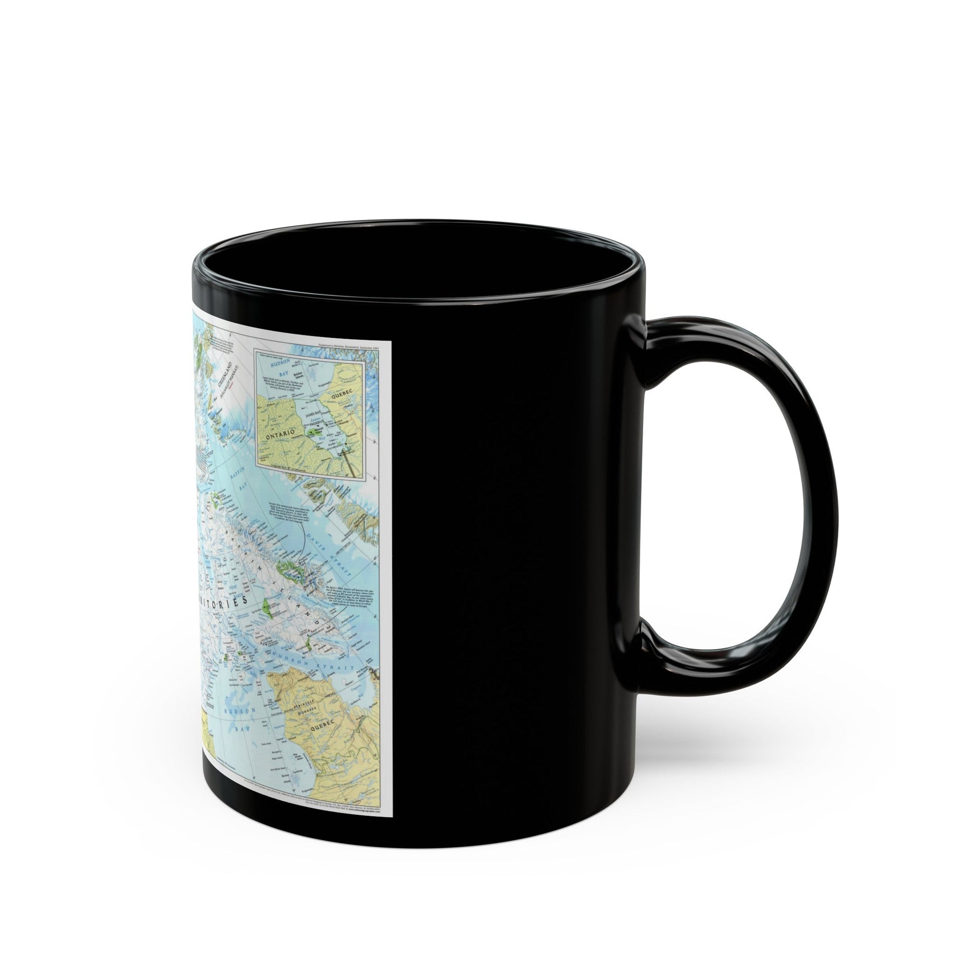 North America - Yukon and Northwest Territories (1997) (Map) Black Coffee Mug-The Sticker Space