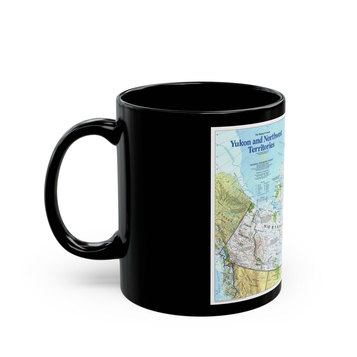 North America - Yukon and Northwest Territories (1997) (Map) Black Coffee Mug-The Sticker Space