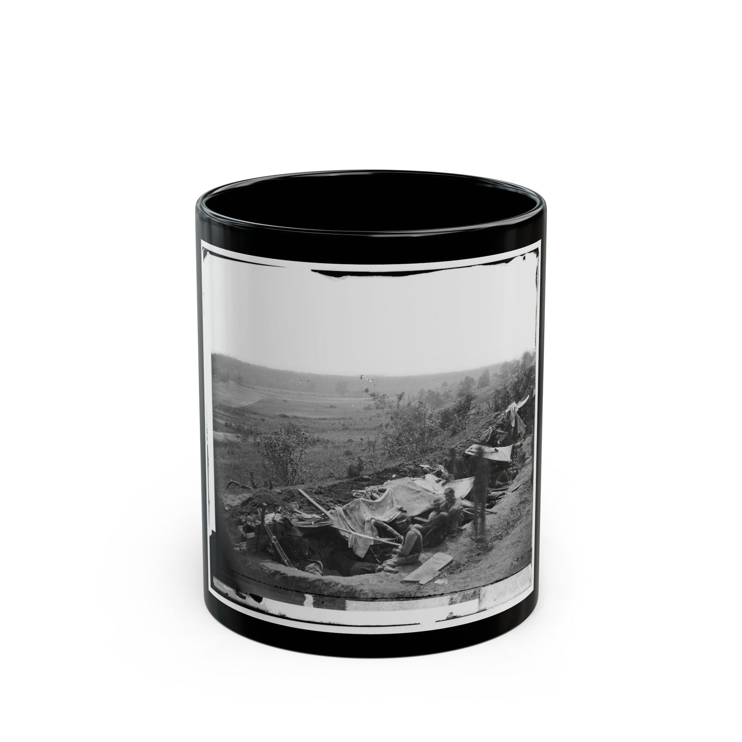 North Anna River, Va. Federal Troops Occupying Line Of Breastworks On The North Bank (U.S. Civil War) Black Coffee Mug-11oz-The Sticker Space