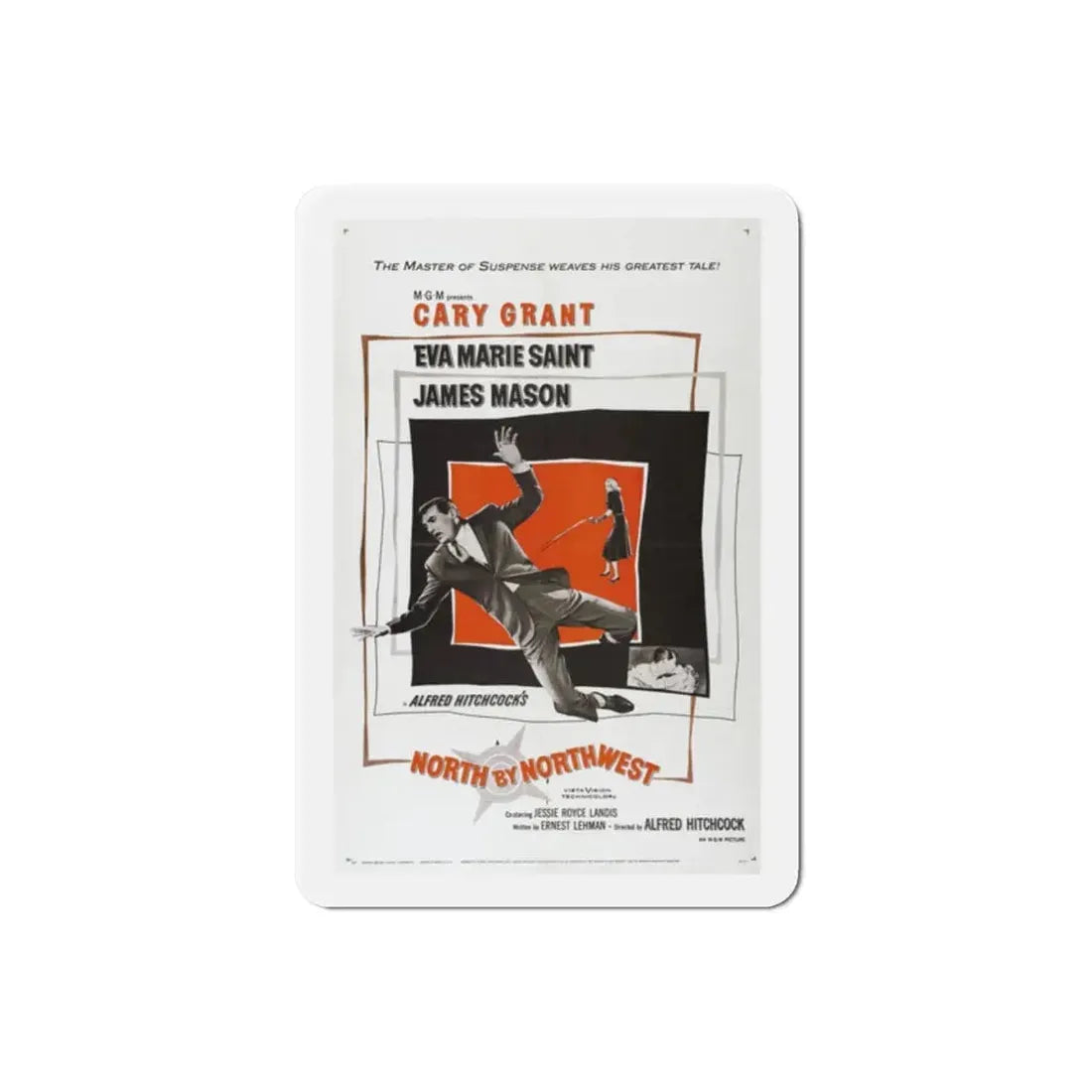 North by Northwest 1959 Movie Poster Refrigerator Magnet 2 Inch - The Sticker Space