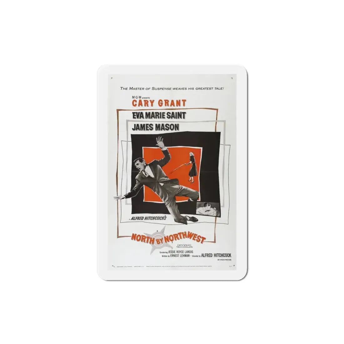 North by Northwest 1959 Movie Poster Refrigerator Magnet 3 Inch - The Sticker Space