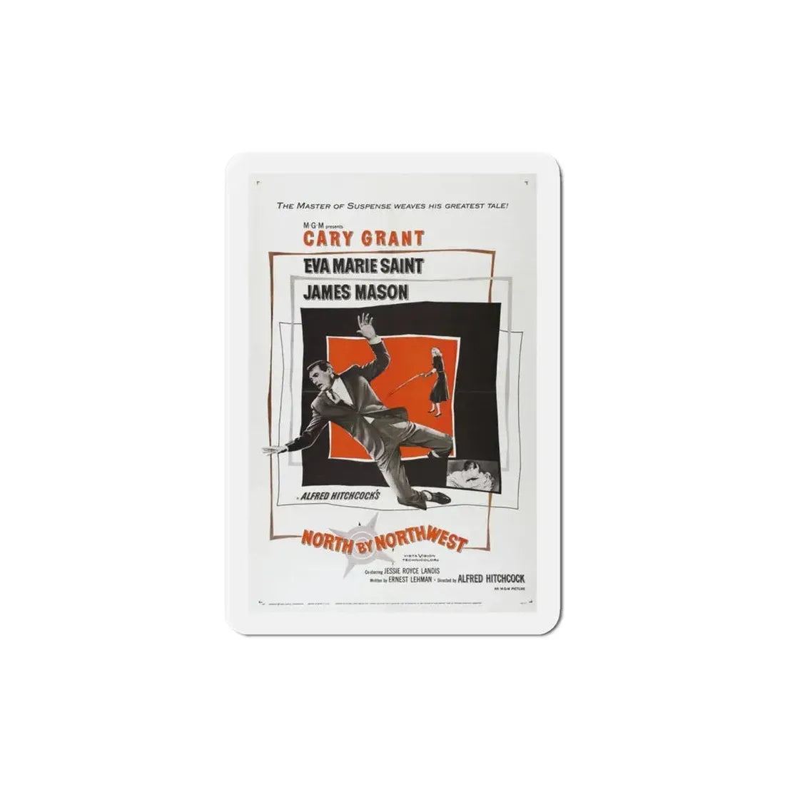 North by Northwest 1959 Movie Poster Refrigerator Magnet 4 Inch - The Sticker Space