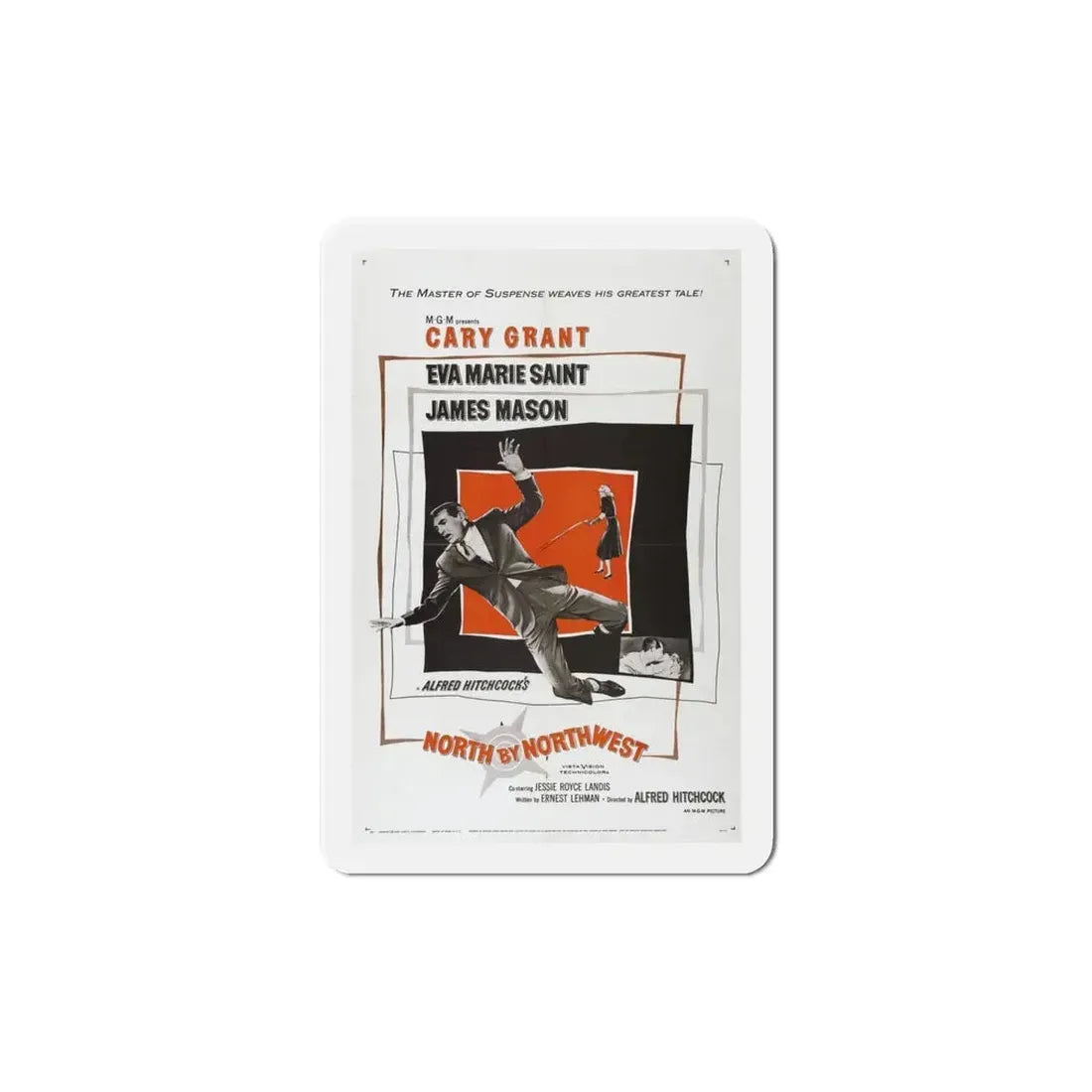 North by Northwest 1959 Movie Poster Refrigerator Magnet 6 Inch - The Sticker Space