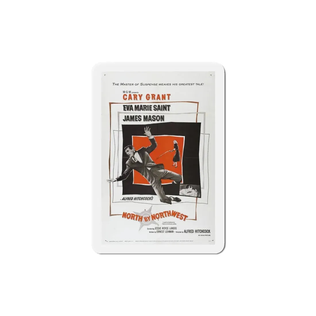 North by Northwest 1959 Movie Poster Refrigerator Magnet - The Sticker Space