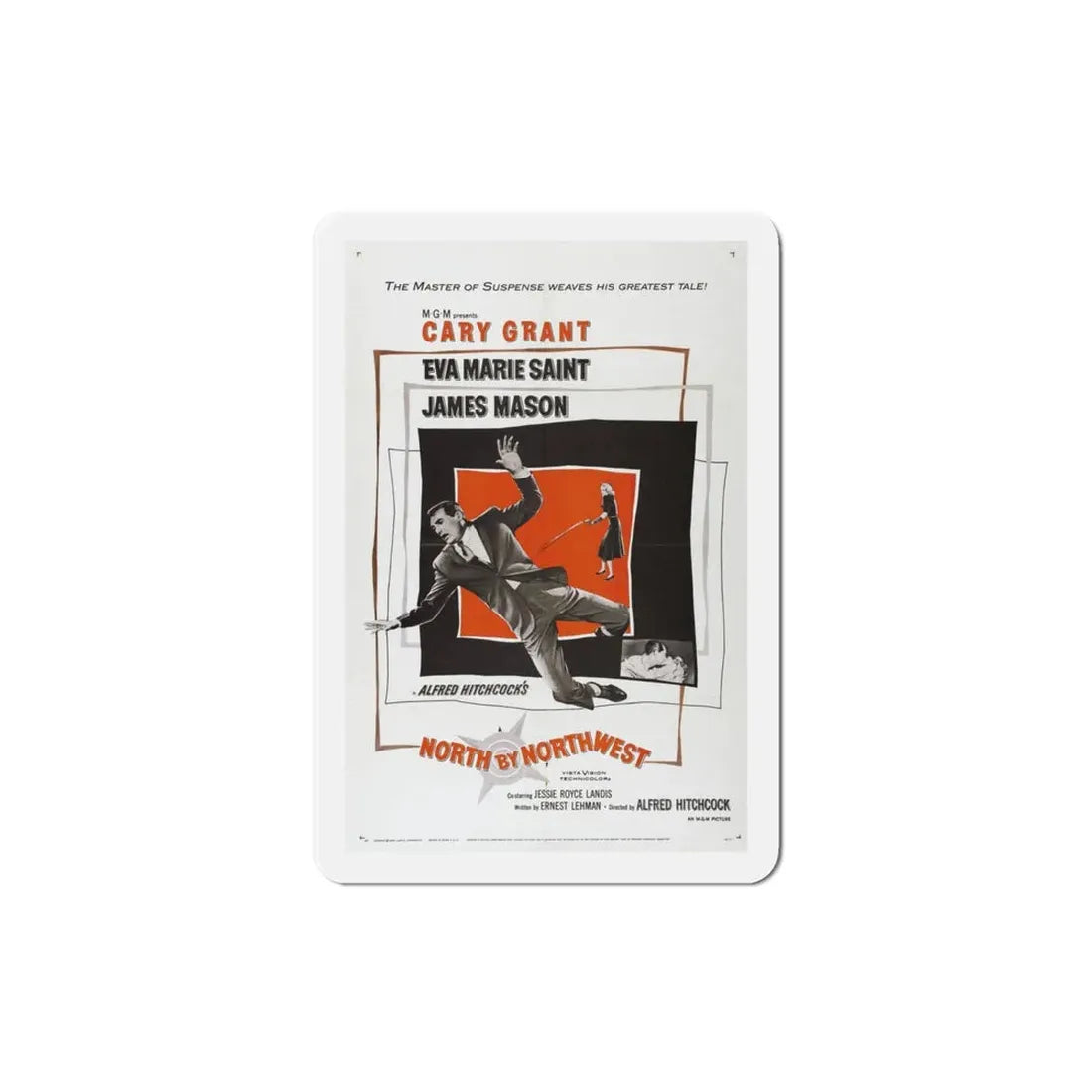 North by Northwest 1959 Movie Poster Refrigerator Magnet - The Sticker Space