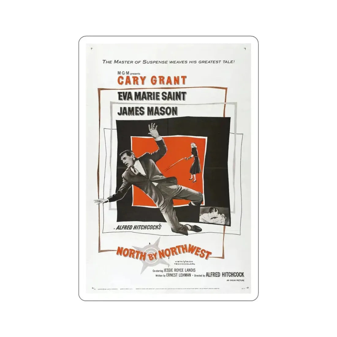 North by Northwest 1959 Movie Poster STICKER Vinyl Die-Cut Decal 5 Inch - The Sticker Space