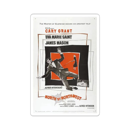 North by Northwest 1959 Movie Poster - STICKER Vinyl Kiss-Cut Decal 3 Inch White - The Sticker Space