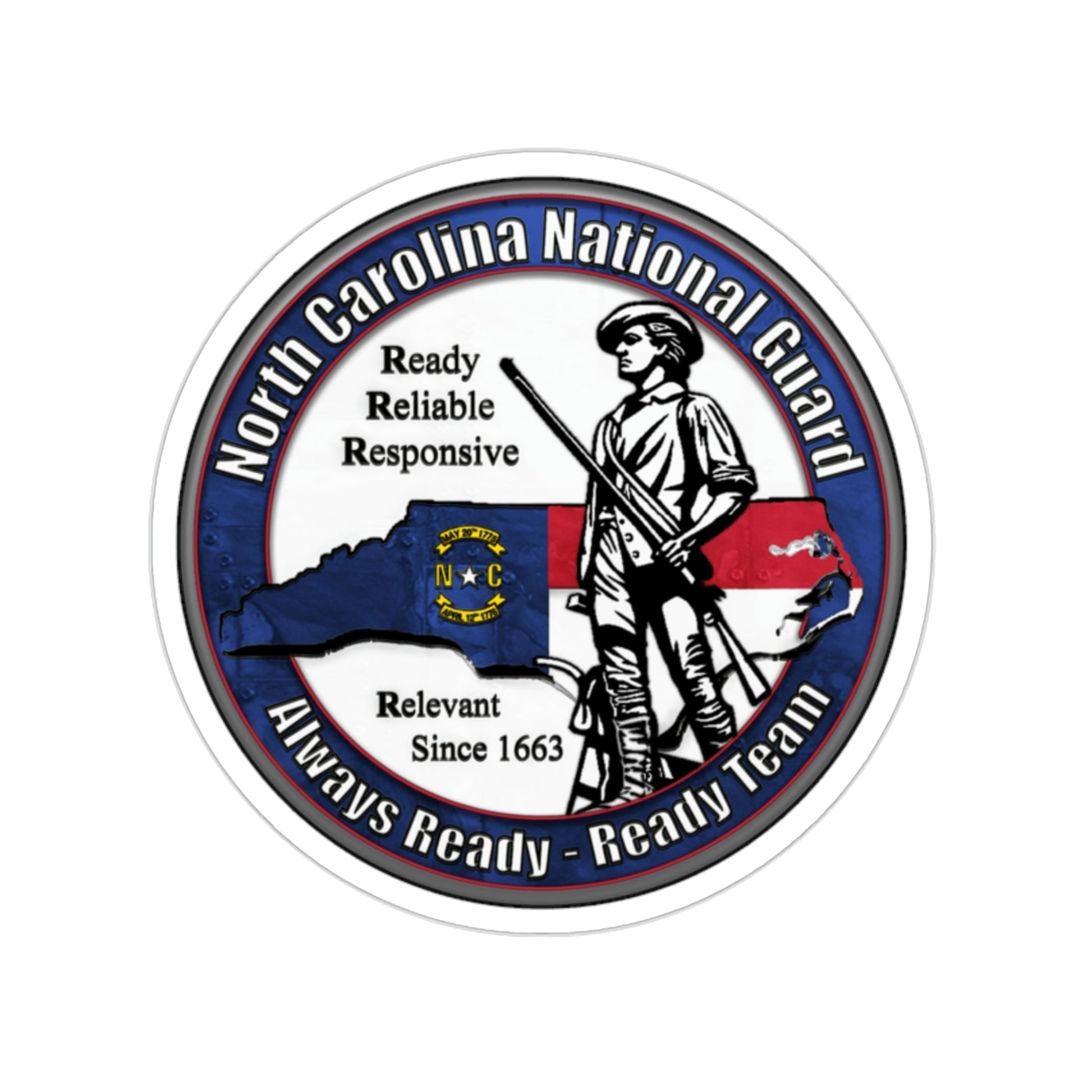 North Carolina National Guard STICKER Vinyl Die-Cut Decal-2 Inch-The Sticker Space