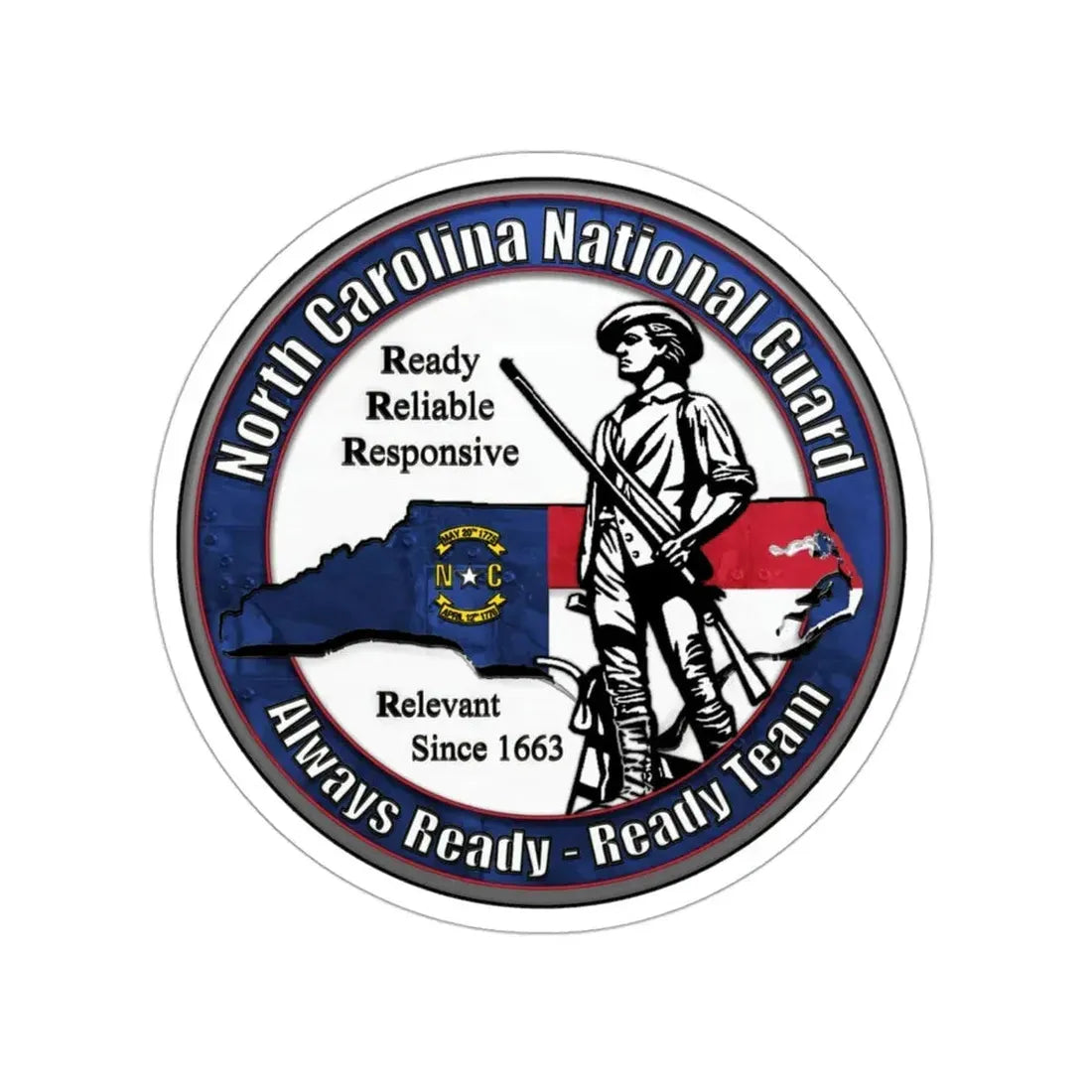 North Carolina National Guard STICKER Vinyl Die-Cut Decal 3 Inch - The Sticker Space