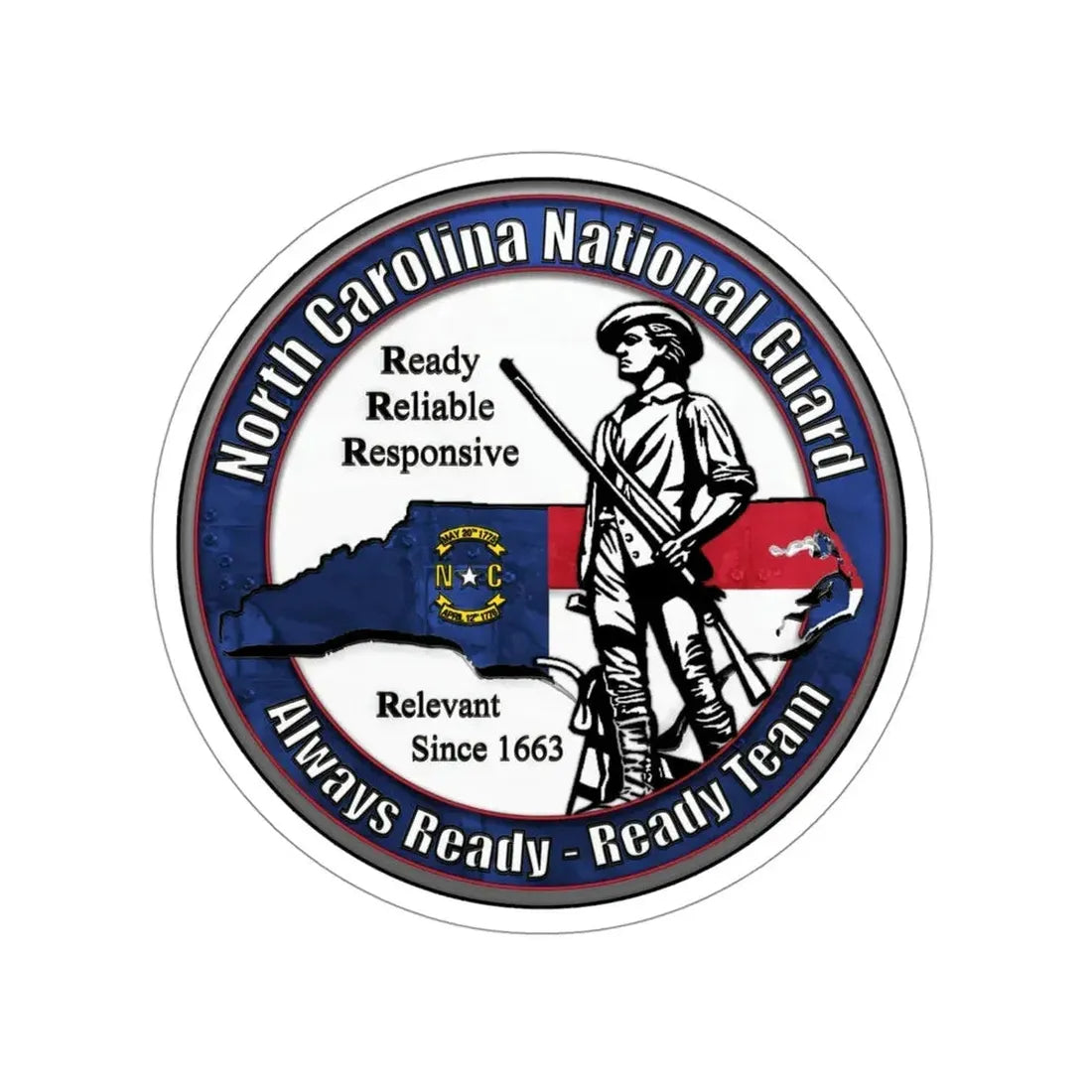 North Carolina National Guard STICKER Vinyl Die-Cut Decal 4 Inch - The Sticker Space